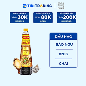 Dầu Hào Cao Cấp Nestlé MAGGI Bào Ngư chai 820g - 1 bước xào, óng ánh chuẩn nhà hàng. Chai lớn, giá tiết kiệm 10%