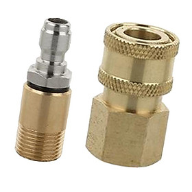 2-Piece M18x1.5mm Pressure Washer Hose Connector Quick Coupler Female Thread