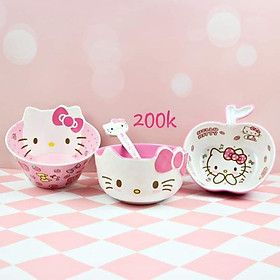 SET COMBO TÔ CHÉN MUỖNG LY KITTY HOUSE