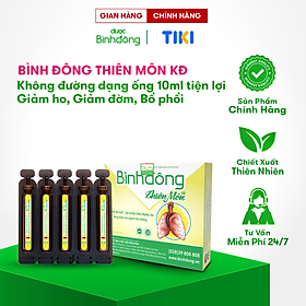 Bình Đông Thiên Môn Không đường ống 10ml - Giảm ho, Giảm đờm, Bổ phổi dạng ống tiện lợi