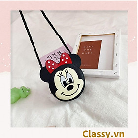 Túi đeo chéo Classy Mickey Minnie vui vẻ yêu đời, chất liệu da PU cực kì đáng yêu