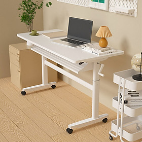 Mua bàn làm việc có bánh xe  nâng hạ điều chỉnh chiều cao  gấp gọn khi không sử dụng tiện ích  bàn học kích thước 120x60cm