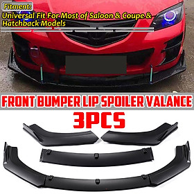 3PCS Matte Black Universal Car Front Bumper Lip Body Kit Spoiler Splitters