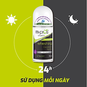 Lăn Khử Mùi M.Pros Whitening 60ml Mạnh Mẽ - Cho Nam & Nữ, Dưỡng Trắng Da, Khô Thoáng - Lamimi Chính Hãng