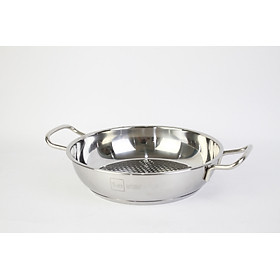 Mua Nồi lẩu xào caro 3 đáy inox 430 Fivestar bếp từ nắp kính ( 24 cm )   tặng 1 vá canh