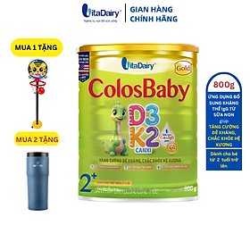 Sữa non Colosbaby Gold D3K2 2+ 800g, sữa bột giúp bé tăng cường đề kháng, chắc khỏe hệ xương - VitaDairy