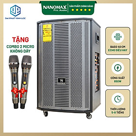 Mua Loa Kéo Karaoke Nanomax SK-15X7 Bass 40 Tặng 2 Mic Đọc Được Usb Thẻ Nhớ Công Suất 650w Có Bánh Xe Cao cấp| Loa Kéo Giá Rẻ | Loa Kéo Bluetooth Hát Karaoke | Loa Kéo Karaoke Công Suất Lớn