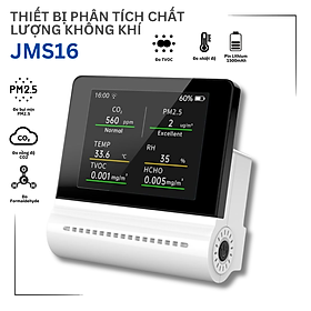Mua Thiết bị đo chất lượng không khí JMS-16: Màn hình cảm ứng 3 2 inch  đo chính xác TVOC  CO2  PM2.5  PM10  formaldehyde (HCHO)  nhiệt độ và độ ẩm  pin lithium 1500mAh  cảnh báo ô nhiễm thời gian thực  kết nối qua app di động tiện lợi - Hàng Nhập Khẩu