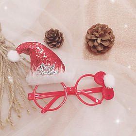 MẮT KÍNH NOEL NÓN VÀ NƠ ĐỎ