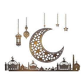 Ramadan Wall Stickers Moon Lantern Wall Decals for Bedroom Living Room Decor