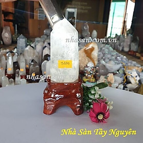 Đá tinh thể thạch anh trắng thu hút nguồn năng lượng tốt, kìm hãm nguồn năng lượng xấu T224 nặng 400gr kích thước 14.5x4.5(cm) – vật phẩm phong thủy may mắn, tài lộc và bình an