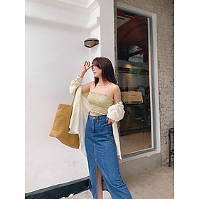 Áo ống hoa vàng Floral Yellow Top Gem Clothing SP060481