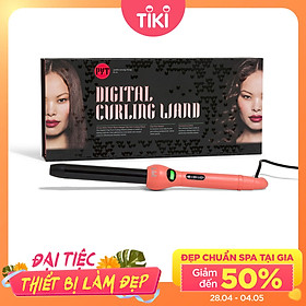 Máy Uốn Tóc Kỹ Thuật Số PYT Digital Curling Wand 25mm - Màu Cam - Kèm Găng Tay Chịu Nhiệt - Công Nghệ Nhiệt Hồng Ngoại Xa