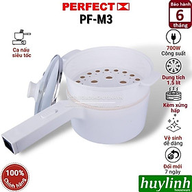 Ca nấu lẩu siêu tốc đa năng Perfect PF-M3 - 1.5 lít - Có xửng hấp - Hàng chính hãng [Phù hợp với 1 - 2 người]