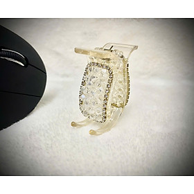 Com bo 2 kẹp tóc càng cua 3 răng trong đính hạt pha lê