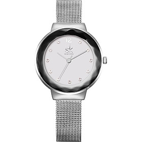 Đồng Hồ Đeo Tay Thép Không Gỉ Không Thấm Nước Nữ SK Bạc