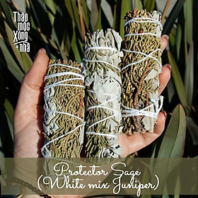 XÔ BẢO VỆ thanh tẩy nhà cửa, bản thân, khôi phục sự cân bằng (White sage mix Juniper) 