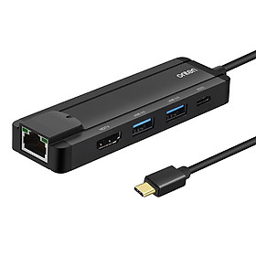 Bộ chuyển đổi onten  USB Ethernet Type-C sang HD 5 trong 1 Hub PD Sạc nhanh / Truyền tốc độ cao / Hỗ trợ 10/100 / 1000Mbps