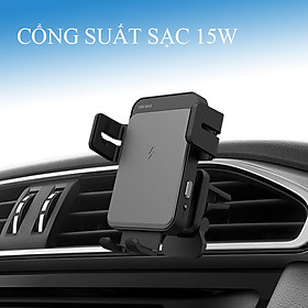 Giá Đỡ Điện Thoại Ô Tô Xe Hơi Sạc Không Dây - Công Suất 15W - Sạc Nhanh - Tự Động Kết Nối - Hàng Chính Hãng.