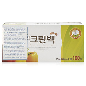 Bộ 100 túi đựng thực phẩm Myungjin sinh học (size 17 x 24cm) cao cấp Hàn Quốc