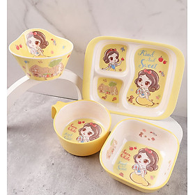 Mua Bộ dụng cụ ăn Melamine chịu nhiệt cao cấp 4 món in hình Disney