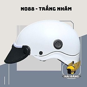 Mũ Bảo Hiểm 1/2 Đầu Napoli NS-N088 màu trắng nhám Freesize 54 -57 cm - Bảo hành 12 tháng