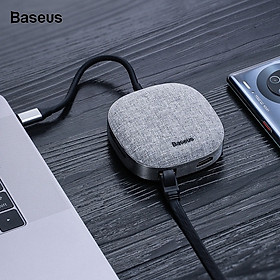 Hub chuyển đổi đa năng Baseus Fabric Series 7 in 1 Type-C Multifunctional HUB Adapter (2TB Data Reading, USB 3.0, Gigabit Network, 4k30hz, SD/TF, RJ45) - Hàng chính hãng