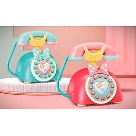 Đồ chơi điện thoại đa chức năng cho nhà búp bê phong cách cổ điển sang trọng hình Mickey Minnie có nhạc. đèn
