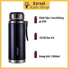 Bình Giữ Nhiệt Lọc Trà Dung Tích 1500ml - Bình Lọc Trà Thiết Kế 2 Lớp Inox 304 Cao Cấp