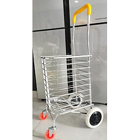 Mua Xe Kéo Đi Chợ Inox Hàng Loại 1 Tặng 2 rổ Hình Chữ Nhật