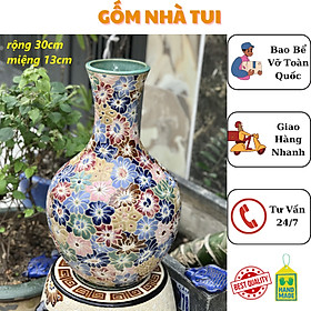 BÌNH BÁCH HOA 51CM GỐM SỨ THỦ CÔNG NAM BỘ TDM CẮM BÔNG TRANG TRÍ DECOR