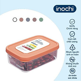 Mua Hộp thực phẩm chữ nhật INOCHI - Hokkaido 1000ml Thân Trắng trong + Nắp Trắng/Hồng/Cam/Xanh