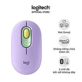 Chuột không dây bluetooth Logitech POP MOUSE - giảm ồn, nút emoji tùy chỉnh - Hàng chính hãng