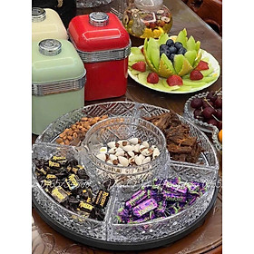 Khay Pha Lê Tròn Chia Ngăn King Crystal Hàng chính hãng