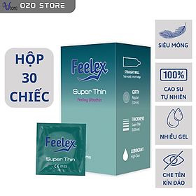 Hình ảnh Bao cao su Feelex Superthin siêu mỏng, nhiều gel bôi trơn, hương thơm - Hộp 30bcs