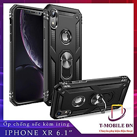 Ốp lưng cho Ốp lưng iPhone XR chống sốc 2 lớp kèm nhẫn iring làm giá đỡ