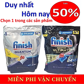 Túi 60 viên rửa bát Finish Quantum Dishwasher Tablets Lemon Sparkle QT025460 - hương chanh