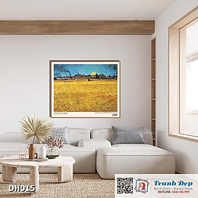 Mua Tranh canvas - Summer Evening- Wheatfield with Setting sun (1888) - Vincent van Gogh