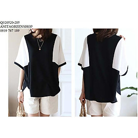 Q320520 ÁO KIỂU NỮ PHỐI MÀU