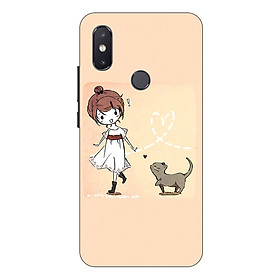Ốp lưng điện thoại Xiaomi Mi 8 SE hình Cô Bé và Cún Con - Hàng chính hãng