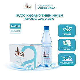 Thùng 24 chai nước khoáng thiên nhiên không ga Alba giàu Canxi Magie chắc