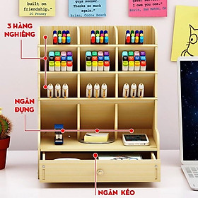Mua KỆ GỖ ĐỂ BÚT VĂN PHÒNG PHẨM ĐA NĂNG 5 TẦNG 13 NGĂN MINI