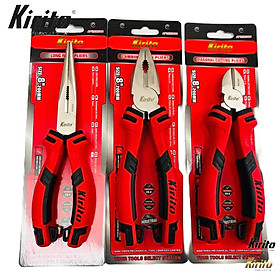 Bộ Kìm Kirito 3 Món Cho Thợ Điện – Thép CR-V – Siêu Bền – Cắt Dây, Uốn, Gắp- Kìm đỏ đen KIRITO