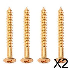 2x4 Pieces Gold Neck Plate Mounting Screws For Strat ST Electric Guitar Parts