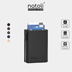 Hình ảnh Ví nam nữ mini thông minh thương hiệu Natoli gập 3 đựng thẻ cao cấp - Futuristic Mini Wallet V8