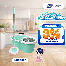 Bộ Lau Nhà MyJae Sợi Microfiber Xoay 360 Độ Thông Minh, Lau Sạch Nhanh Khô 134cm