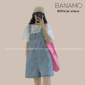 Quần yếm bò nữ dạng short 2 dây thời trang Banamo Fashion 665