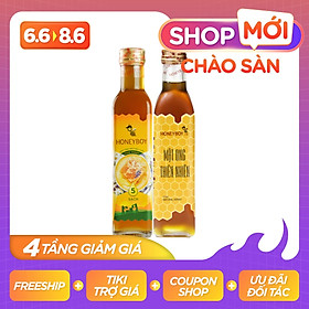 Combo Mật Ong Thiên Nhiên Honeyboy 250ml và Mật Ong 5 Sạch Honeyboy 250ml