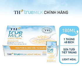 HSD 3 5 2024, giảm 20% Thùng 48 hộp sữa tươi tiệt trùng TH True Milk Light