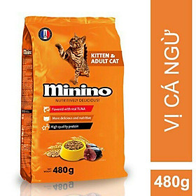 minino thức ăn hạt khô cho mèo vị cá ngừ túi 480g